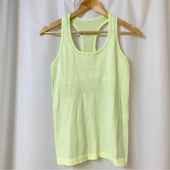 Lululemon Swiftly Tech Tank Green Yellow Size 6 - Picture 1 of 5